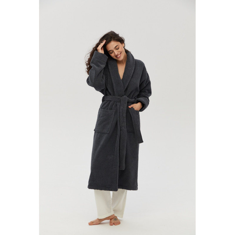 Халат Lotus Home - Bold New antrasit махровий XL