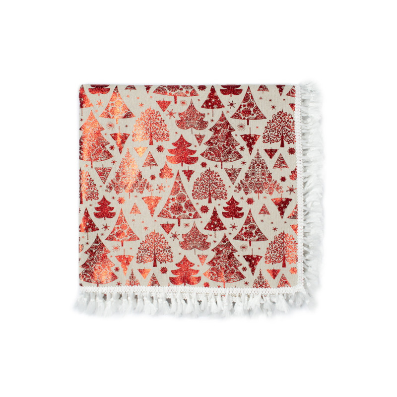 Скатертина Lotus Home - New Year червона 140*180