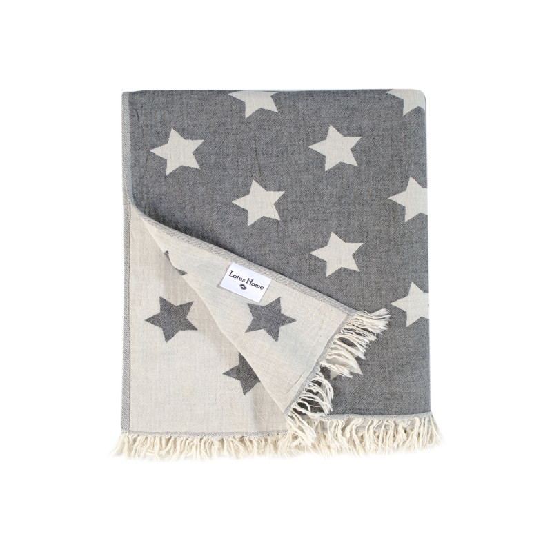 Плед Lotus Home - Star throw чорний 130*170