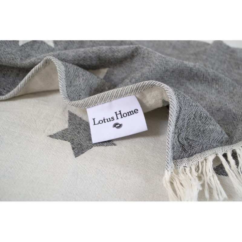 Плед Lotus Home - Star throw чорний 130*170