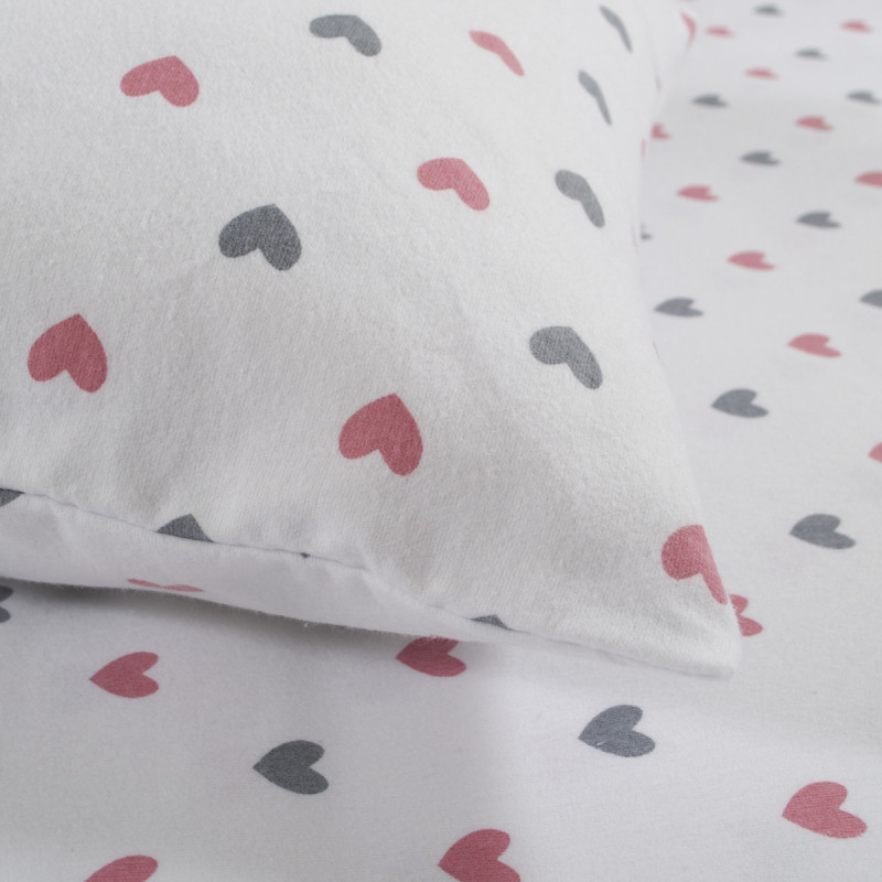 Постільна білизна Lotus Home Фланель - Small Hearts полуторний