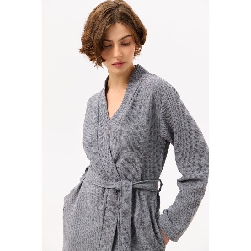 Халат-кімоно Lotus Home - Enika сірий XS