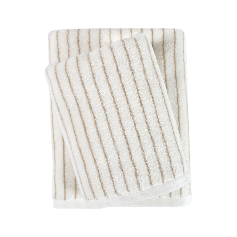 Рушник Lotus Home Готель Premium - Microcotton Stripe Ecru-Kahve 50*90 550 г/м²