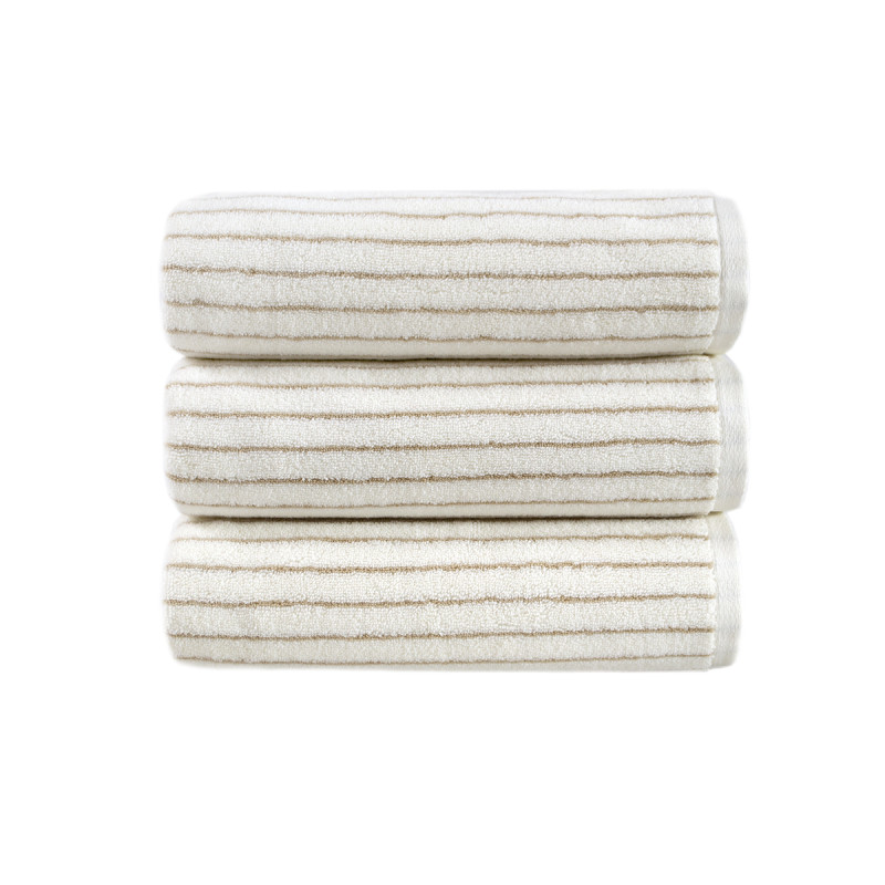 Рушник Lotus Home Готель Premium - Microcotton Stripe Ecru-Kahve 70*140 550 г/м²