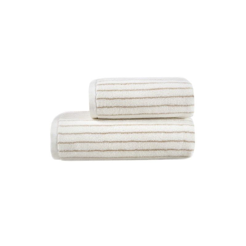 Рушник Lotus Home Готель Premium - Microcotton Stripe Ecru-Kahve 70*140 550 г/м²