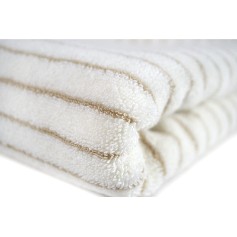 Рушник Lotus Home Готель Premium - Microcotton Stripe Ecru-Kahve 90*150 550 г/м²