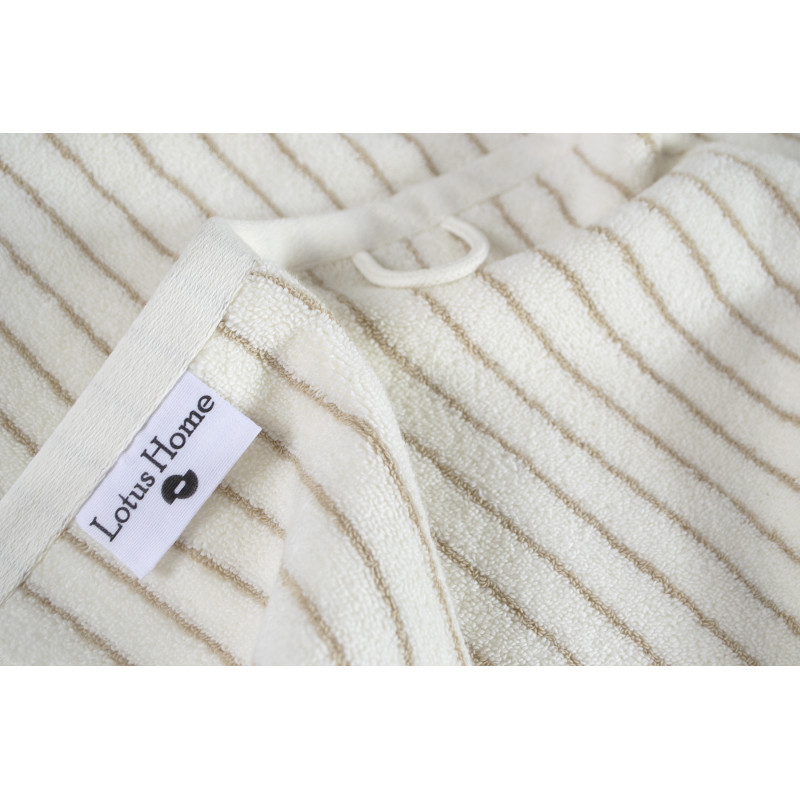 Рушник Lotus Home Готель Premium - Microcotton Stripe Ecru-Kahve 90*150 550 г/м²