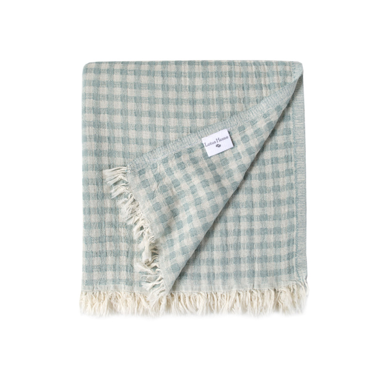 Покривало Lotus Home - Checked Gingham зелений 190*225