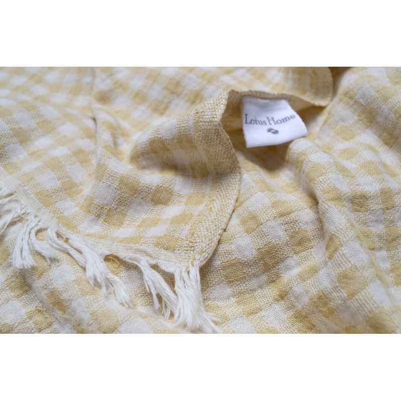 Покривало Lotus Home - Checked Gingham жовтий 190*225