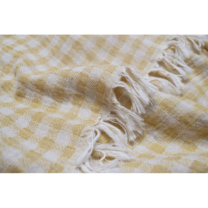 Покривало Lotus Home - Checked Gingham жовтий 190*225