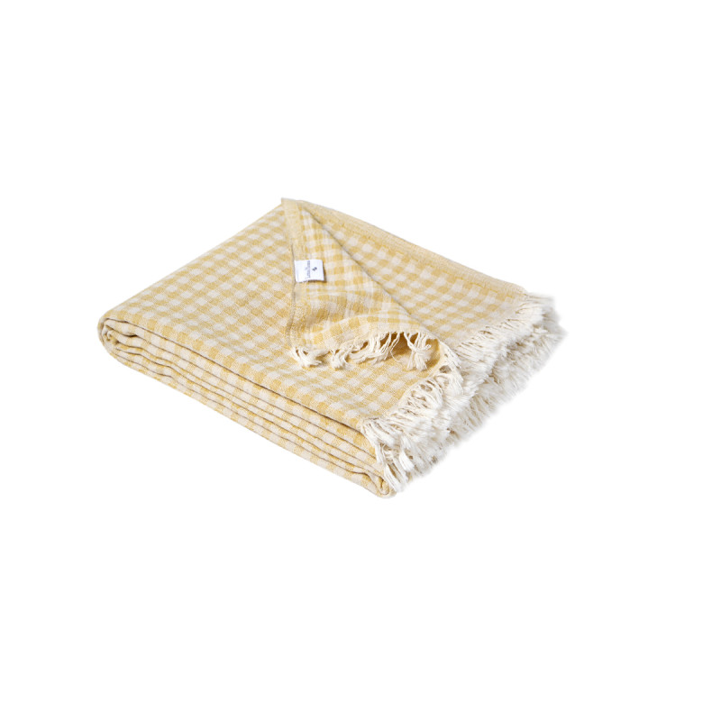 Покривало Lotus Home - Checked Gingham жовтий 190*225
