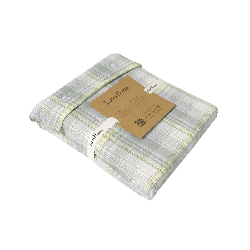 Постільна білизна Lotus Home - Checked Madras зелений євро