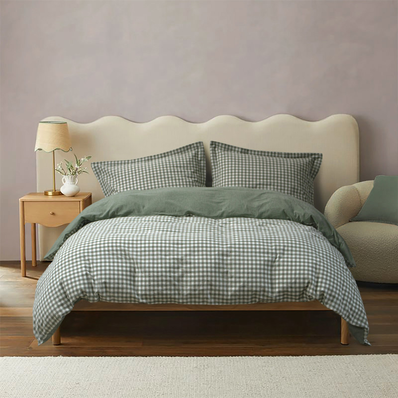 Постільна білизна Lotus Home - Checked Gingham оливковий євро