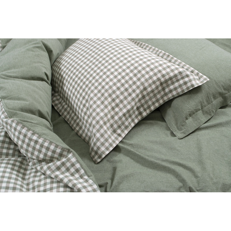 Постільна білизна Lotus Home - Checked Gingham оливковий євро