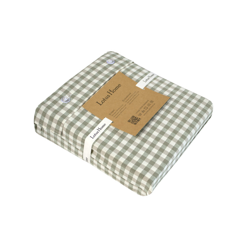 Постільна білизна Lotus Home - Checked Gingham оливковий євро
