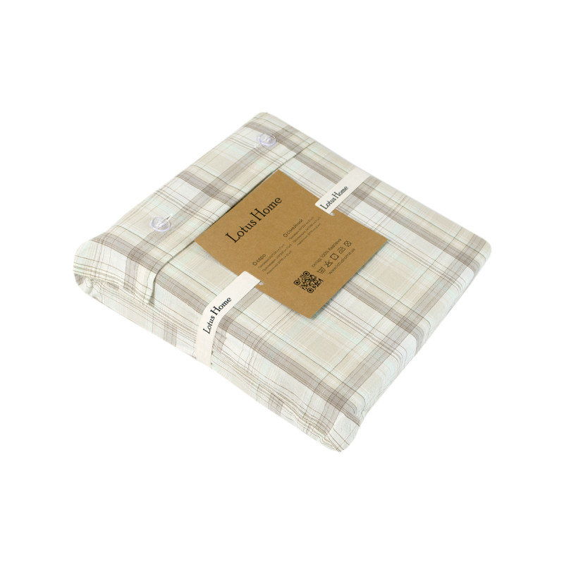 Постільна білизна Lotus Home - Checked Madras м'ятний сімейний