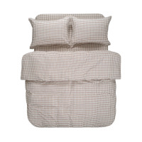 Постільна білизна Lotus Home - Checked Gingham кавовий сімейний