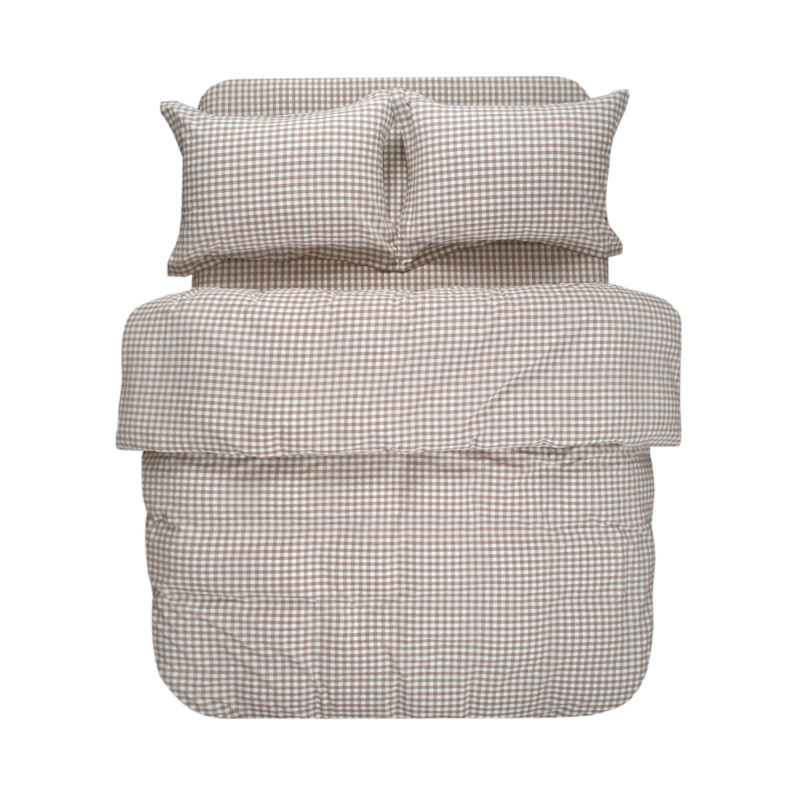 Постільна білизна Lotus Home - Checked Gingham кавовий сімейний