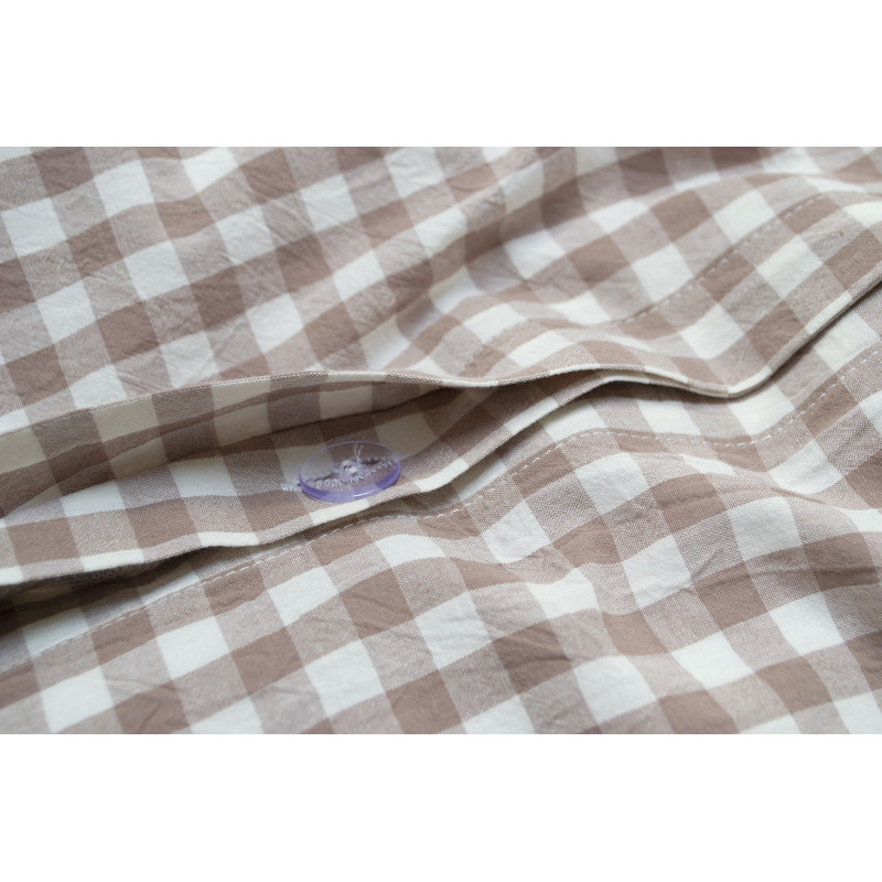 Постільна білизна Lotus Home - Checked Gingham кавовий сімейний