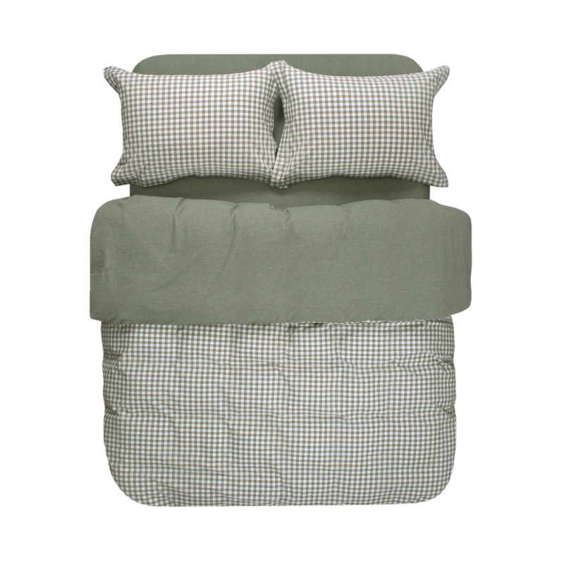 Постільна білизна Lotus Home - Checked Gingham оливковий сімейний