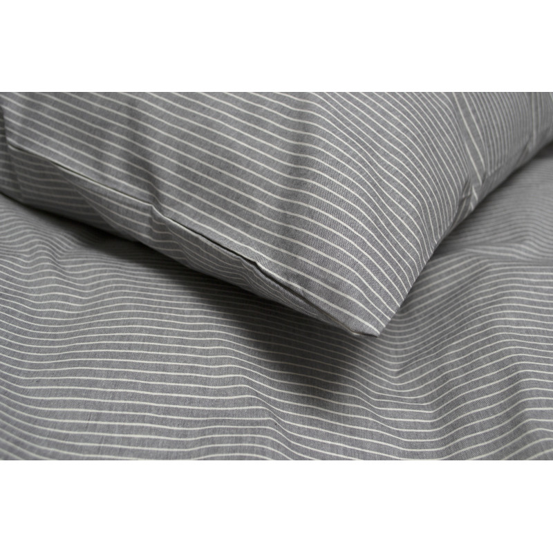 Постільна білизна Lotus Home - Premium Percale Stripe антрацит євро