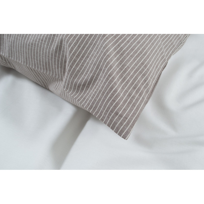 Постільна білизна Lotus Home - Premium Percale Stripe коричневий євро