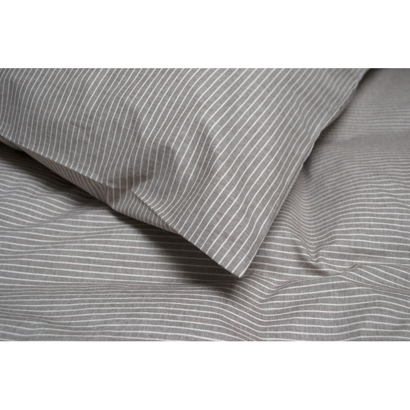 Постільна білизна Lotus Home - Premium Percale Stripe коричневий євро