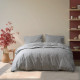 Постільна білизна Lotus Home - Premium Percale Stripe антрацит сімейний
