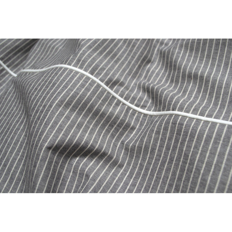 Постільна білизна Lotus Home - Premium Percale Stripe антрацит сімейний