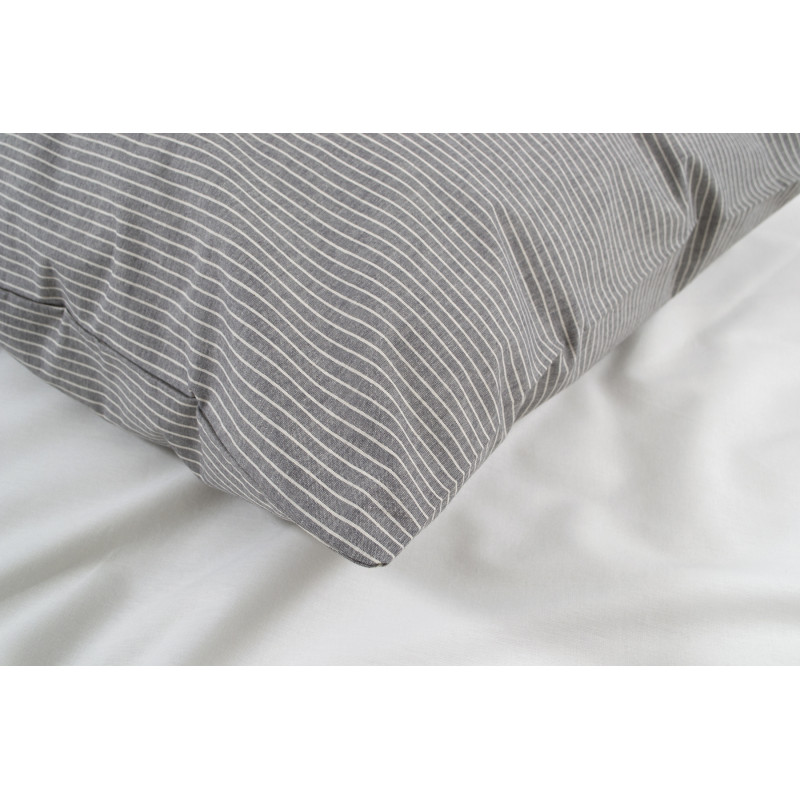 Постільна білизна Lotus Home - Premium Percale Stripe антрацит сімейний