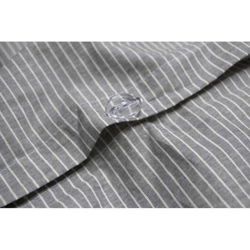 Постільна білизна Lotus Home - Premium Percale Stripe антрацит сімейний