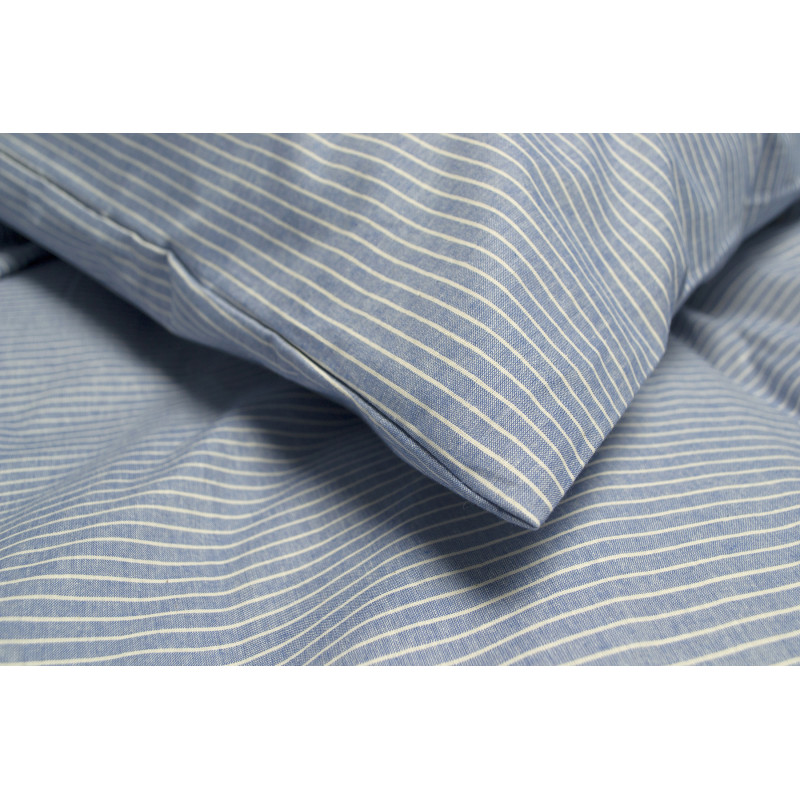 Постільна білизна Lotus Home - Premium Percale Stripe синій сімейний