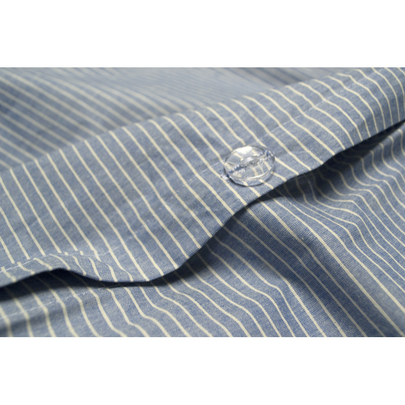 Постільна білизна Lotus Home - Premium Percale Stripe синій сімейний