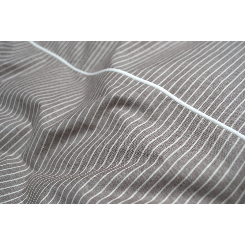 Постільна білизна Lotus Home - Premium Percale Stripe коричневий сімейний