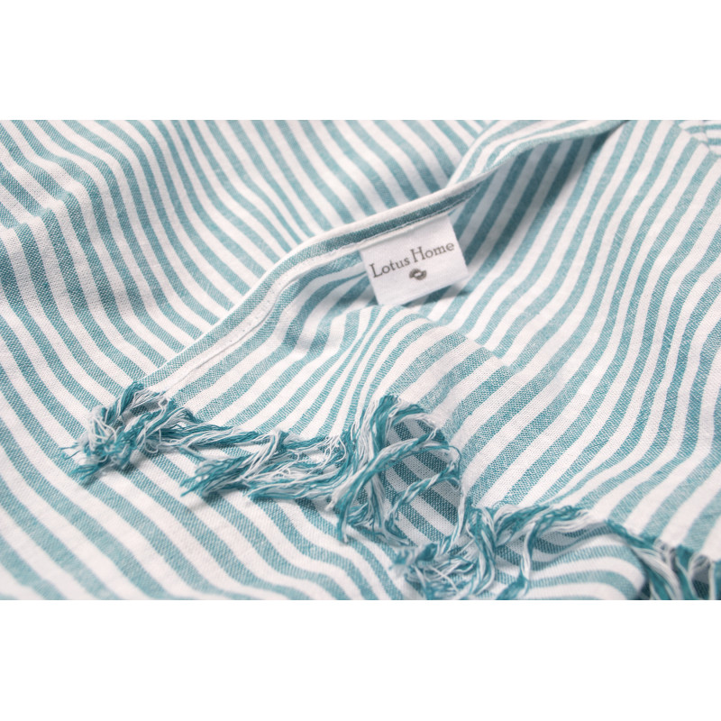 Рушник Lotus Home Pestemal - Argosa stripe 85*175 emerald смарагдовий