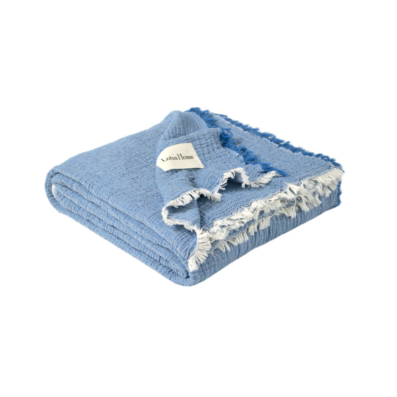 Покривало Lotus Home - Larna muslin blue 160*200