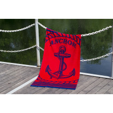 Рушник Lotus пляжне - Anchor New червоний 75*150 велюр