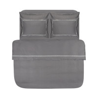 Постільна білизна Dantela Vita сатин з вишивкою - Nuans gri сірий євро