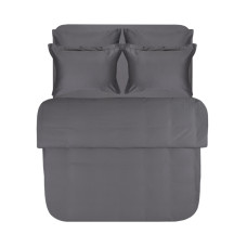 Постільна білизна сатин 210ТС Lotus Home - Brista антрацит євро (180*200+30см)