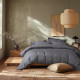 Постільна білизна сатин 210ТС Lotus Home - Brista антрацит євро (160*200+30см)