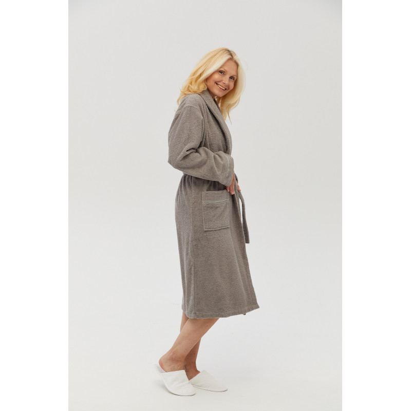 Халат махровий Lotus Home - Nella grey S/M
