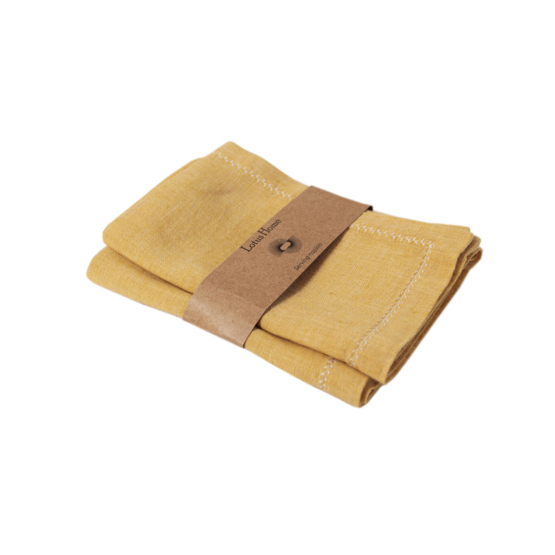Набір столових серветок з льону Lotus Home - Benna mango 35*50 (2 од)