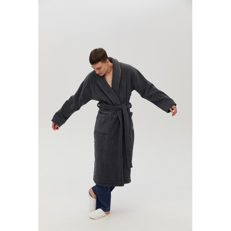 Халат Lotus Home - Bold New antrasit махровий 2XL