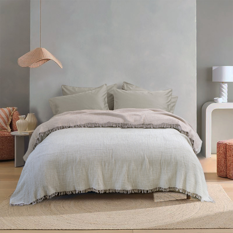 Покривало Lotus Home - Sia muslin grey-blush 220*240