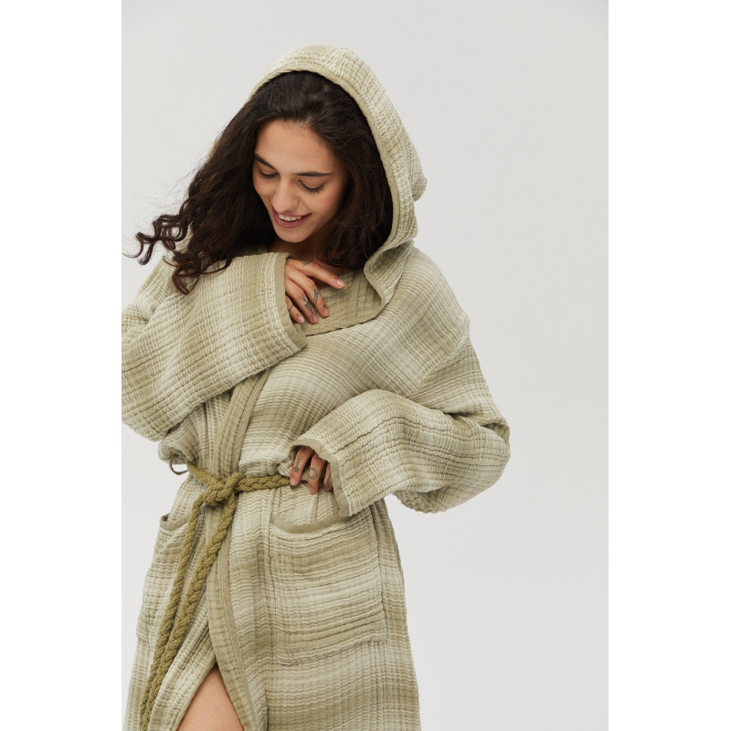 Халат Lotus Home - Lilya muslin olive S/M