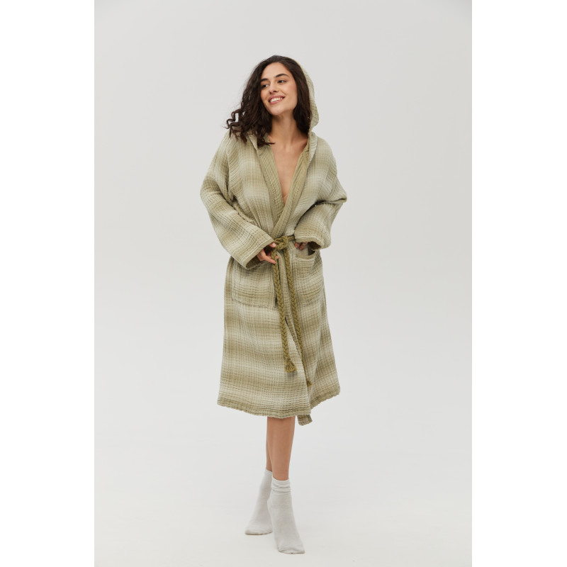 Халат Lotus Home - Lilya muslin olive L/XL