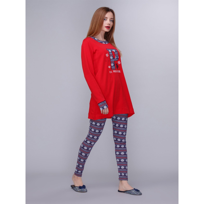 Домашній одяг US Polo Assn - Піжама жіноча (довг.рукав) 15521 червона, L