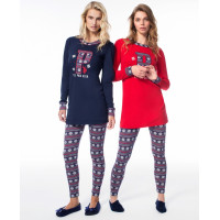 Домашній одяг US Polo Assn - Піжама жіноча (довг.рукав) 15521 синя, XL