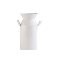 Декоративна ваза Barine - Metal Milk Can White S