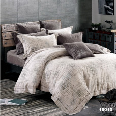 Комплект постільної білизни Viluta Євро Ранфорс 19010 з простирадлом на резинці 160х200